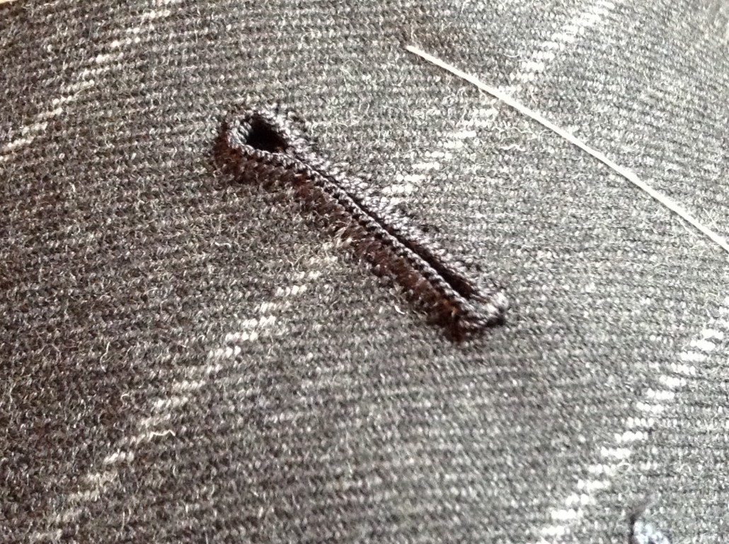 Working Button Holes, Savile Row Tailors.